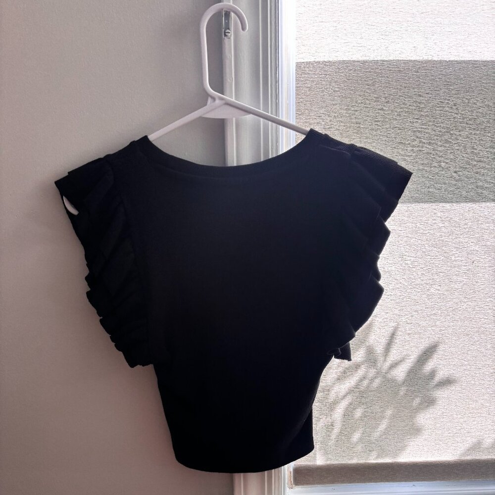 Black Ruffle Sleeveless top